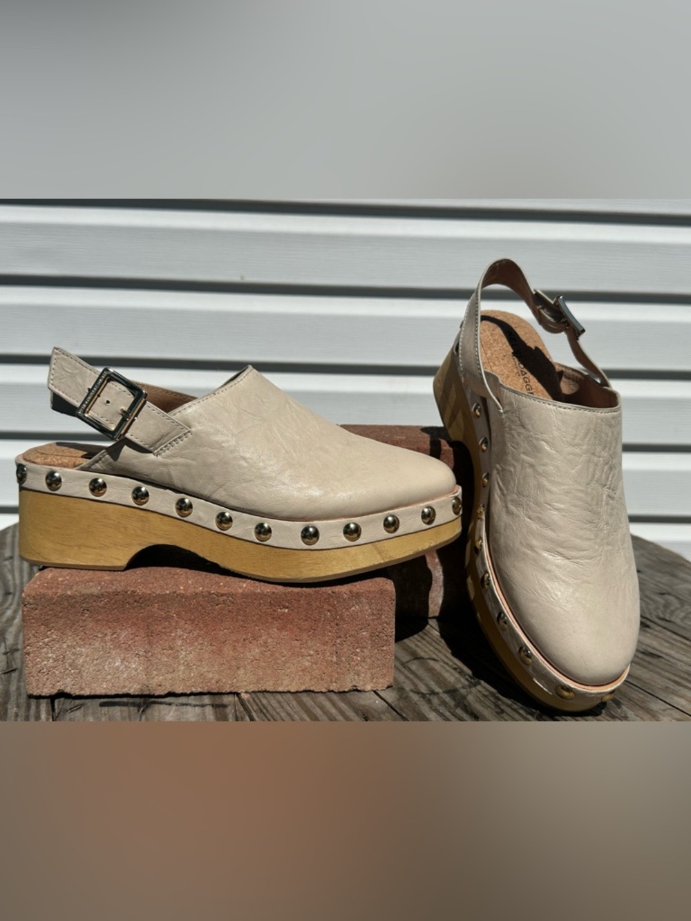 Kelsi Dagger Cream Studded Platform Clogs Anthropologie
